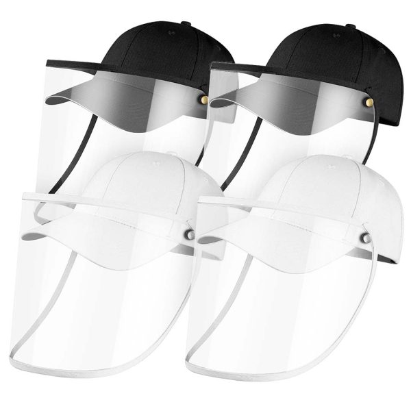 1-4X Outdoor Protection Hat Anti-Fog Pollution Dust Protective Cap Full Face HD Shield Cover Adult Black/White