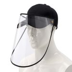 1-Outdoor Protection Hat Anti-Fog Pollution Dust Protective Cap Full Face HD Shield Cover Adult Black