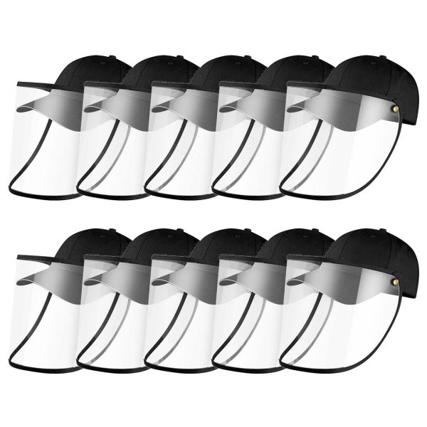 1-10X Outdoor Protection Hat Anti-Fog Pollution Dust Protective Cap Full Face HD Shield Cover Adult Black