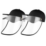 1-2X Outdoor Protection Hat Anti-Fog Pollution Dust Protective Cap Full Face HD Shield Cover Adult Black