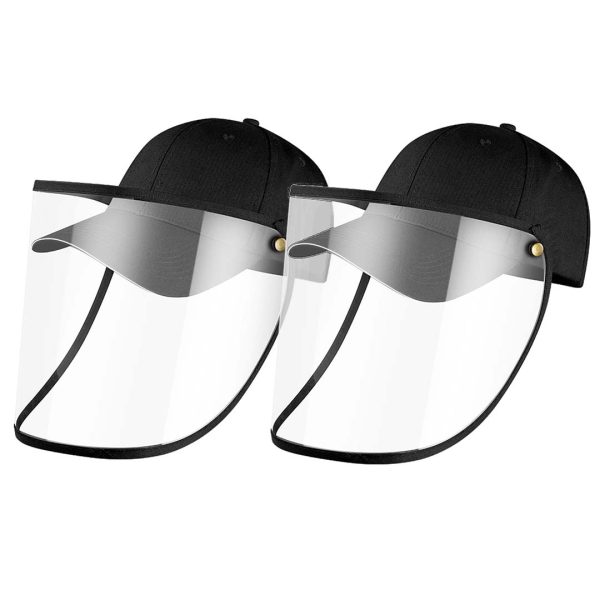 1-2X Outdoor Protection Hat Anti-Fog Pollution Dust Protective Cap Full Face HD Shield Cover Adult Black