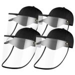 1-4X Outdoor Protection Hat Anti-Fog Pollution Dust Protective Cap Full Face HD Shield Cover Adult Black