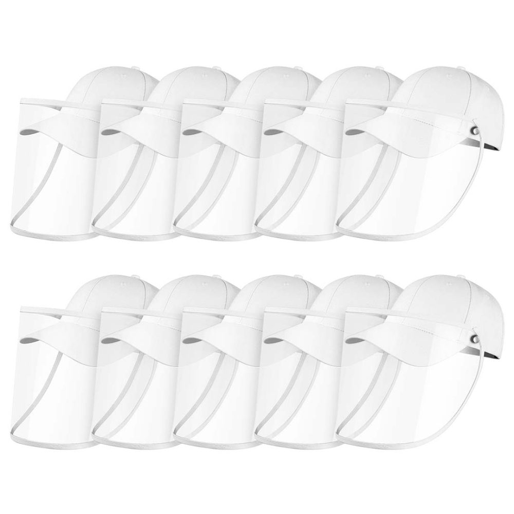 1-10X Outdoor Protection Hat Anti-Fog Pollution Dust Protective Cap Full Face HD Shield Cover Adult White