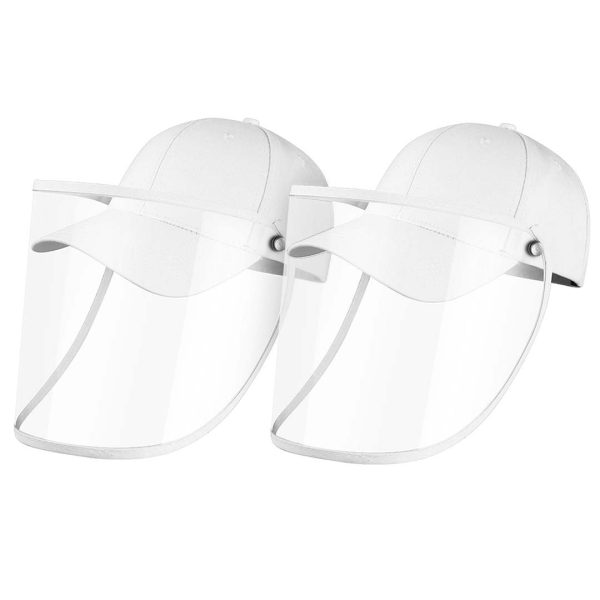 1-2X Outdoor Protection Hat Anti-Fog Pollution Dust Protective Cap Full Face HD Shield Cover Adult White