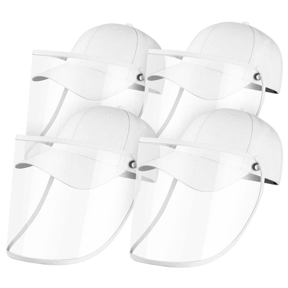 1-4X Outdoor Protection Hat Anti-Fog Pollution Dust Protective Cap Full Face HD Shield Cover Adult White