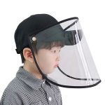 1-Outdoor Protection Hat Anti-Fog Pollution Dust Protective Cap Full Face HD Shield Cover Kids Black