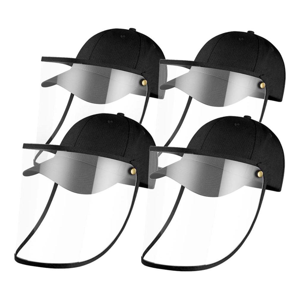 1-4X Outdoor Protection Hat Anti-Fog Pollution Dust Protective Cap Full Face HD Shield Cover Kids Black