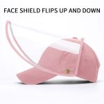 8-Outdoor Protection Hat Anti-Fog Pollution Dust Protective Cap Full Face HD Shield Cover Kids Pink