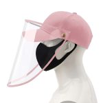 2-2X Outdoor Protection Hat Anti-Fog Pollution Dust Protective Cap Full Face HD Shield Cover Kids Pink