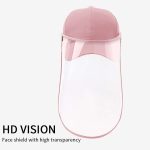 3-2X Outdoor Protection Hat Anti-Fog Pollution Dust Protective Cap Full Face HD Shield Cover Kids Pink