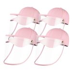 1-4X Outdoor Protection Hat Anti-Fog Pollution Dust Protective Cap Full Face HD Shield Cover Kids Pink