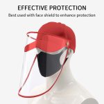 4-2X Outdoor Protection Hat Anti-Fog Pollution Dust Protective Cap Full Face HD Shield Cover Kids Red