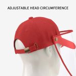 6-2X Outdoor Protection Hat Anti-Fog Pollution Dust Protective Cap Full Face HD Shield Cover Kids Red
