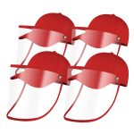 1-4X Outdoor Protection Hat Anti-Fog Pollution Dust Protective Cap Full Face HD Shield Cover Kids Red