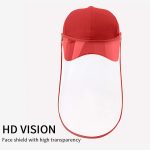 3-4X Outdoor Protection Hat Anti-Fog Pollution Dust Protective Cap Full Face HD Shield Cover Kids Red