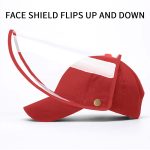 8-4X Outdoor Protection Hat Anti-Fog Pollution Dust Protective Cap Full Face HD Shield Cover Kids Red