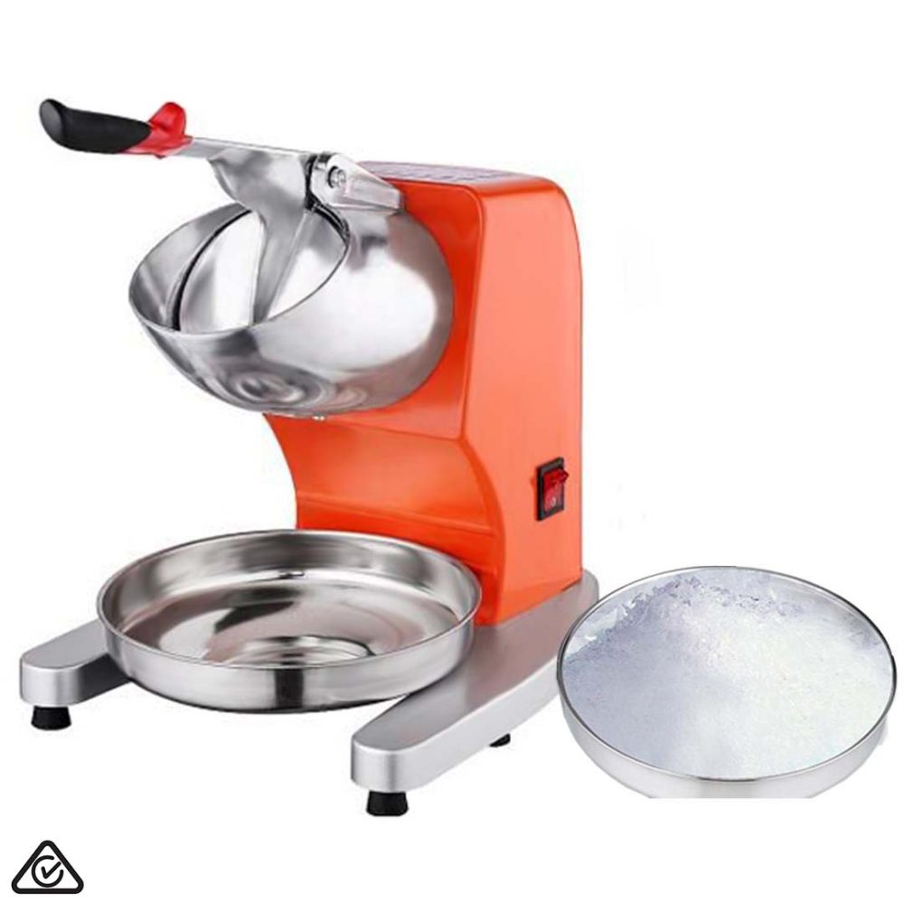 1-SOGA Ice Shaver Electric Stainless Steel Ice Crusher Slicer Machine Commercial Orange