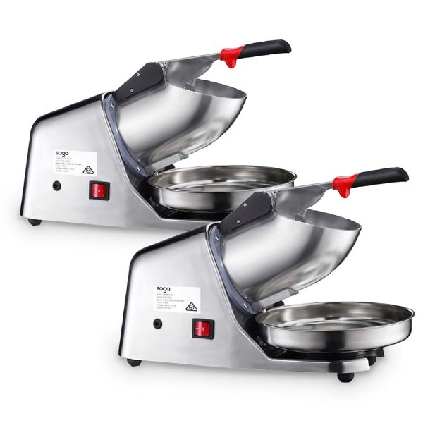1-SOGA 2X Commercial 300W Dual Blade Electric Ice Shaver Machine Smoothie Maker