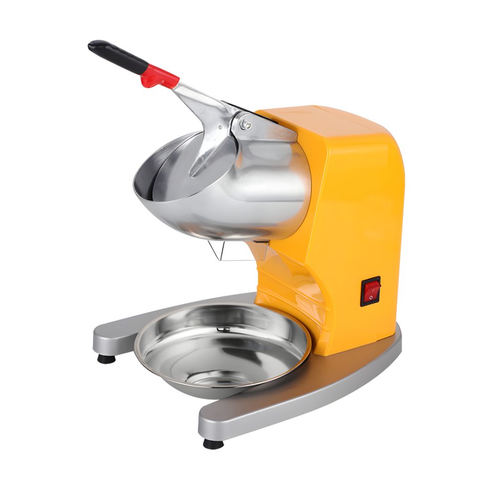 1-SOGA Ice Shaver Electric Stainless Steel Ice Crusher Slicer Machine Commercial Yellow