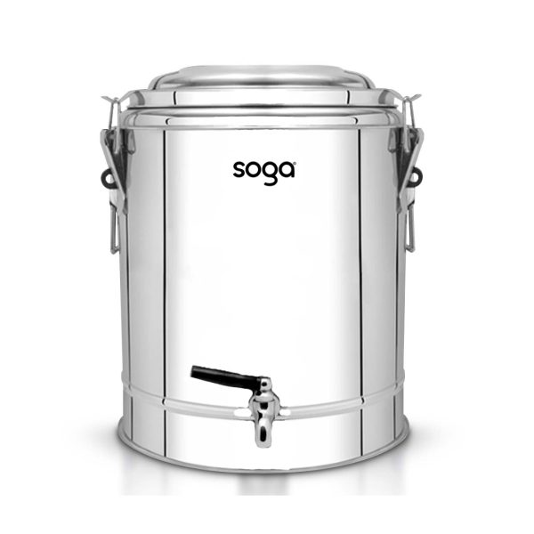 1-SOGA 40L Stainless Steel Insulated Stock Pot Dispenser Hot & Cold Beverage Container With Tap