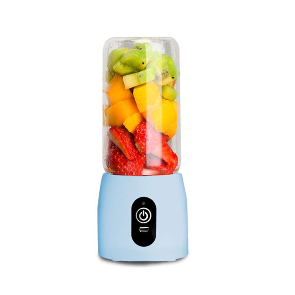 1-SOGA Portable Mini USB Rechargeable Handheld Juice Extractor Fruit Mixer Juicer Blue