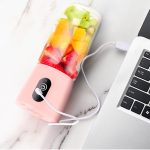 5-SOGA Portable Mini USB Rechargeable Handheld Juice Extractor Fruit Mixer Juicer Pink