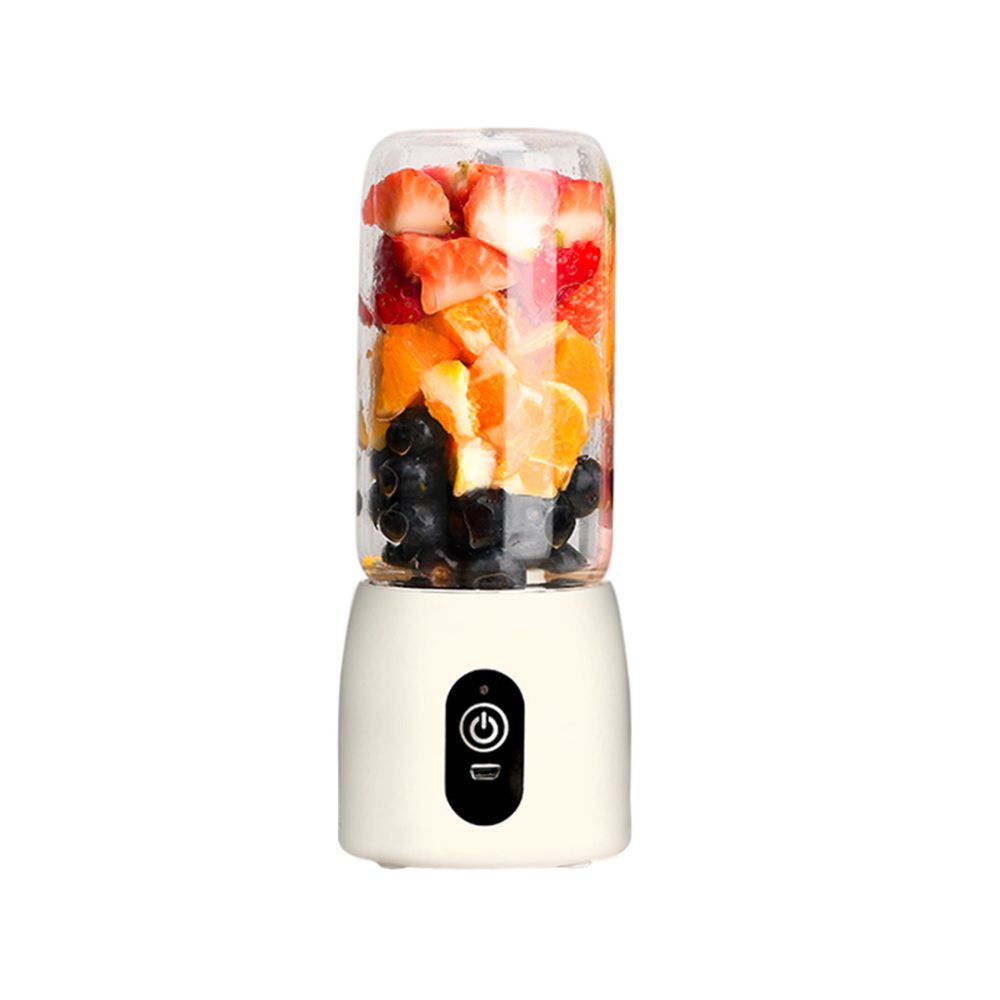 1-SOGA Portable Mini USB Rechargeable Handheld Juice Extractor Fruit Mixer Juicer White