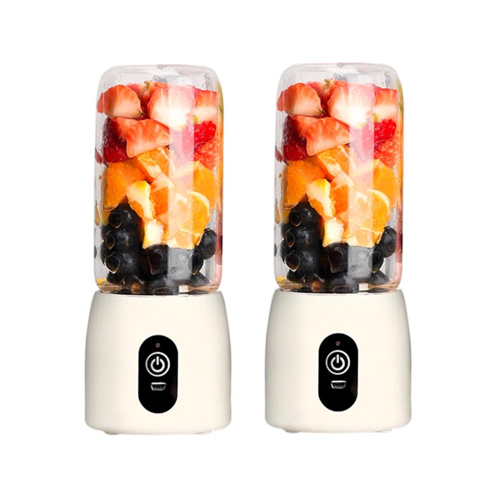 1-SOGA 2X Portable Mini USB Rechargeable Handheld Juice Extractor Fruit Mixer Juicer White