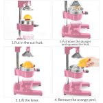 6-SOGA Commercial Manual Juicer Hand Press Juice Extractor Squeezer Orange Citrus Pink