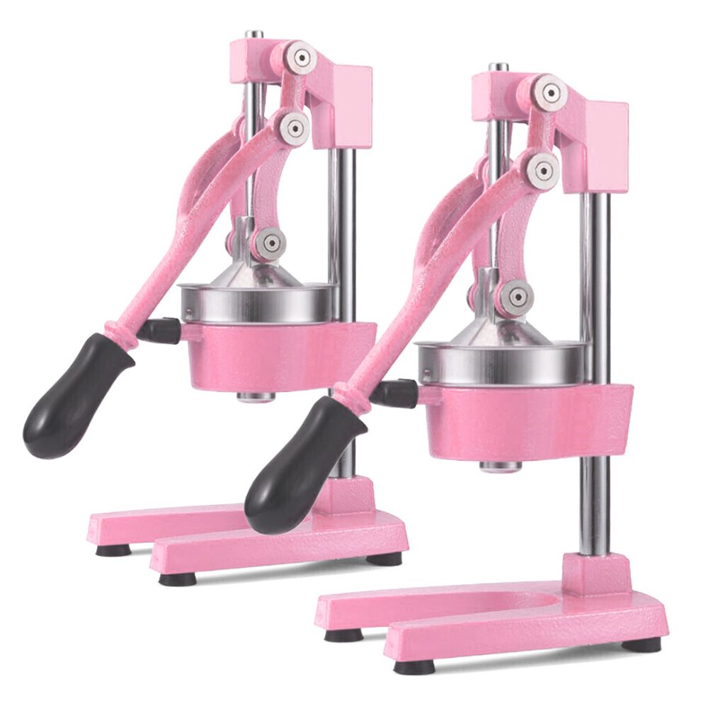 1-SOGA 2X Commercial Manual Juicer Hand Press Juice Extractor Squeezer Orange Citrus Pink