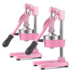 1-SOGA 2X Commercial Manual Juicer Hand Press Juice Extractor Squeezer Orange Citrus Pink