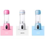 4-SOGA 380ml Portable Mini USB Rechargeable Handheld Fruit Mixer Juicer Pink