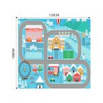 2-SOGA 120cm Kids Rug Street Map Play Mat
