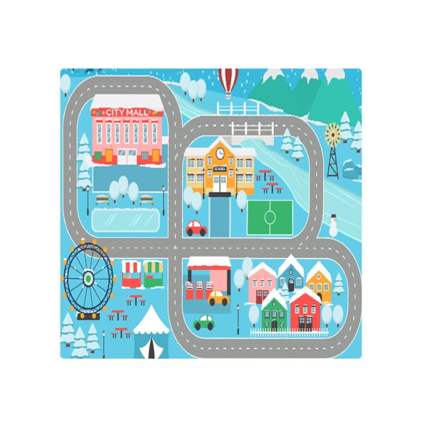 1-SOGA 120cm Kids Rug Street Map Play Mat