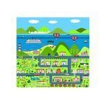 1-SOGA 120cm Kids Rug Street Map Play Mat