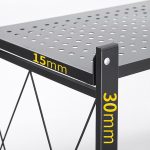 8-SOGA 2X 4 Tier Steel Black Foldable Kitchen Cart Multi-Functional Shelves Portable Storage Organizer with Wheels