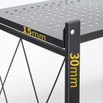 8-SOGA 5 Tier Steel Black Foldable Kitchen Cart Multi-Functional Shelves Portable Storage Organizer with Wheels