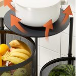 7-SOGA 3 Tier Steel Round Rotating Kitchen Cart Multi-Functional Shelves Portable Storage Organizer with Wheels