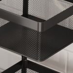 7-SOGA 2 Tier Steel Square Rotating Kitchen Cart Multi-Functional Shelves Portable Storage Organizer with Wheels