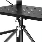 8-SOGA 5 Tier Steel Black Foldable Display Stand Multi-Functional Shelves Portable Storage Organizer with Wheels