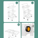 4-SOGA 2X 3 Tier Steel White Adjustable Kitchen Cart Multi-Functional Shelves Portable Storage Organizer with Wheels