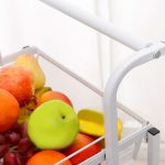 8-SOGA 2X 3 Tier Steel White Adjustable Kitchen Cart Multi-Functional Shelves Portable Storage Organizer with Wheels