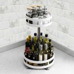 2-SOGA 2X 2 Tier Steel White Round Rotating Multi-Function Kitchen Portable Storage Spice Seasoning Kitchen Countertop Organiser Shelf