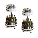 1-SOGA 2X 2 Tier Steel White Round Rotating Multi-Function Kitchen Portable Storage Spice Seasoning Kitchen Countertop Organiser Shelf