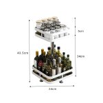 5-SOGA 2 Tier Steel White Square Rotating Multi-Function Kitchen Portable Storage Spice Seasoning Kitchen Countertop Organiser Shelf