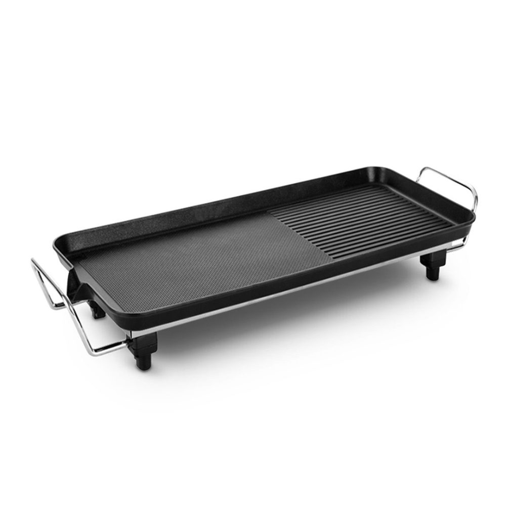 1-SOGA 48cm Electric BBQ Grill Teppanyaki Tough Non-stick Surface Hot Plate Kitchen 3-5 Person