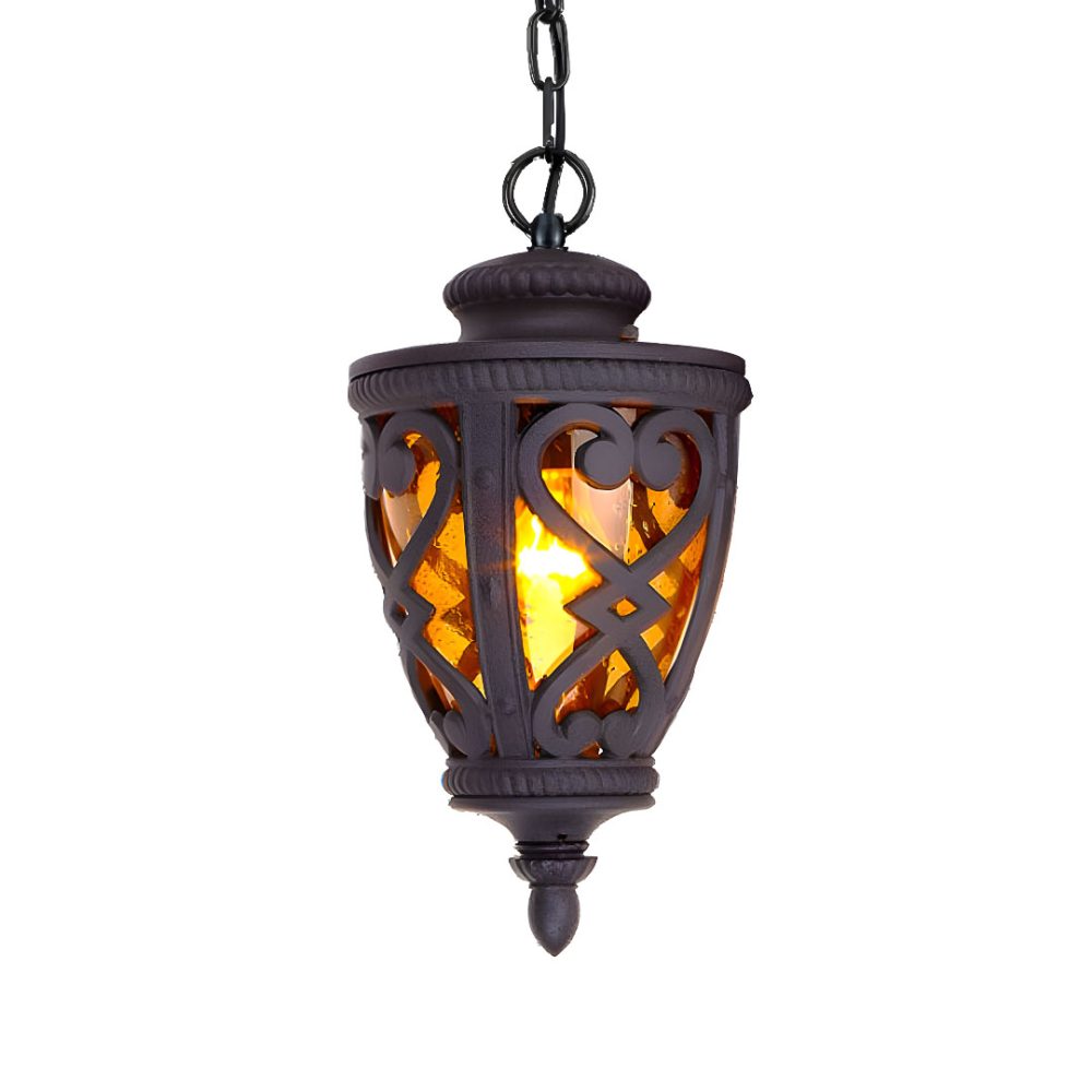 1-Vintage Lamp 48cm  Aluminum Glass Lantern Chandelier for Home Decor