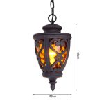 5-Vintage Lamp 6X 48cm  Aluminum Glass Lantern Chandelier for Home Decor