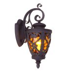1-Vintage Lantern 57cm Outdoor Antique Bronze Wall Sconce Classic Rustic Exterior Light Fixture