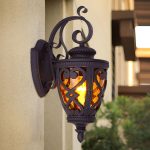 2-Vintage Lantern 4X 57cm Outdoor Antique Bronze Wall Sconce Classic Rustic Exterior Light Fixture